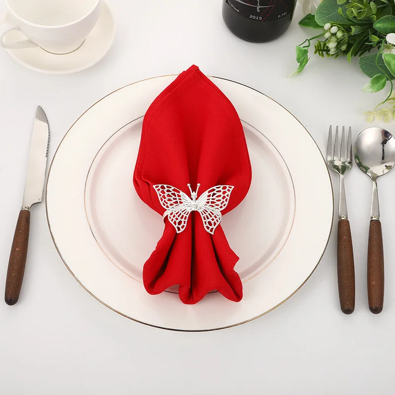 Metal Butterfly Napkin Ring 12PCS
