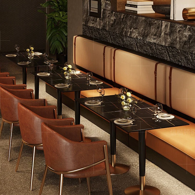 Modern Fashion Party Durable Leather Chairs and Sofas for Fast Food Restaurants Coffee Shops