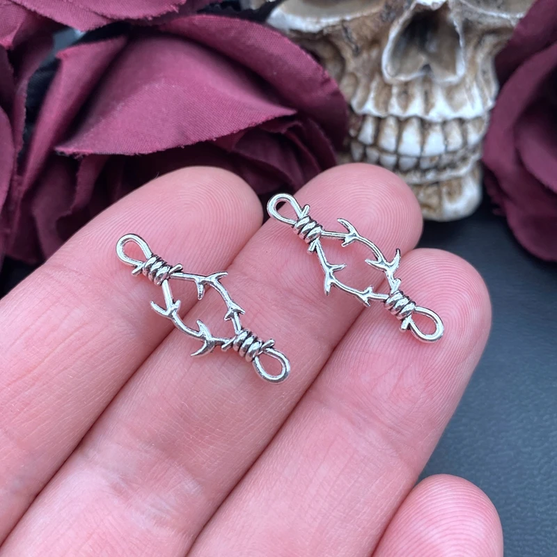 30pcs 26.5x11mm 3D Thorns Metal charm Jewelry charms Gothic Necklace Bracelet DIY Thorns Charms Jewelry Handicraft Making