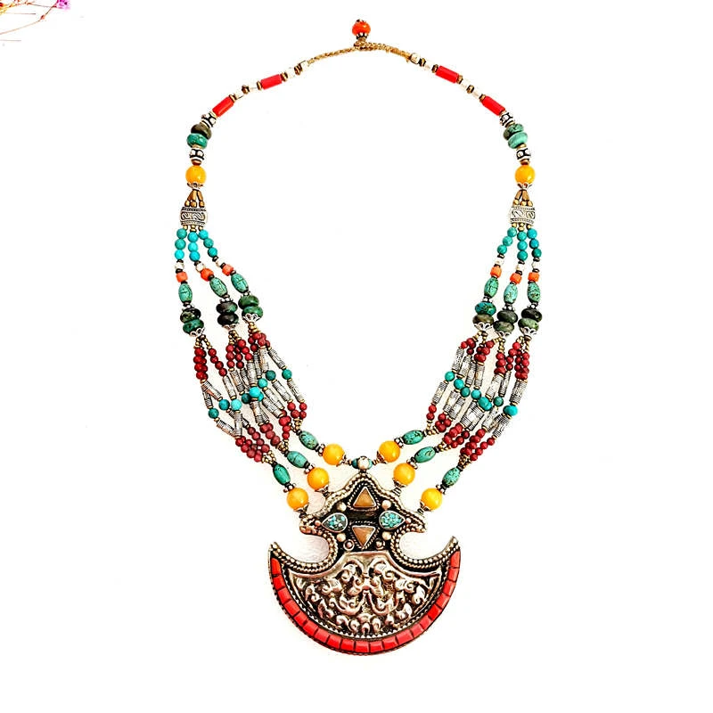 TNL184 Master Design Fine gioielli tibetani rame inciso fiore grande ancora  pendente collana moda etnica|boho necklace|designer necklacenecklace  designer - AliExpress