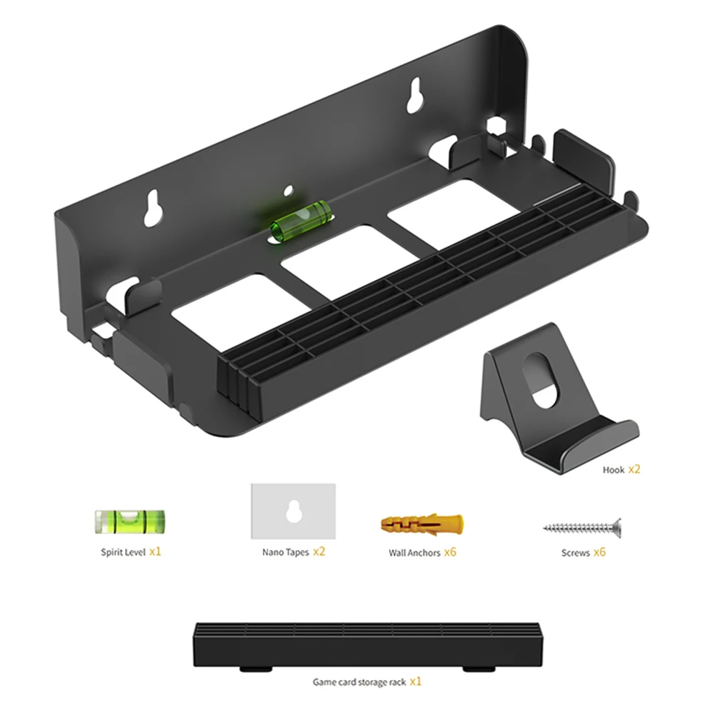 Wall Mount with Game Card Slots and 4 Joy-Con Hanger Metal Wall Bracket Storage Organizer for Nintendo Switch2