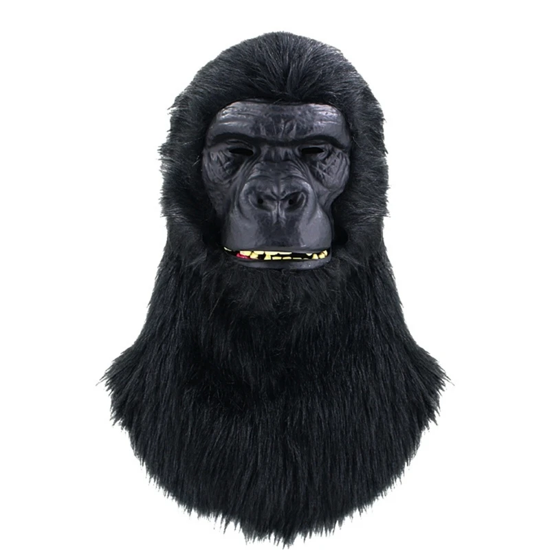 

Y1UB Gorillas Head Mask Halloween Party Decors Masks with Hair Animal Head Mask Gorillas Mask Novelty Monkey Mask Scary Masks