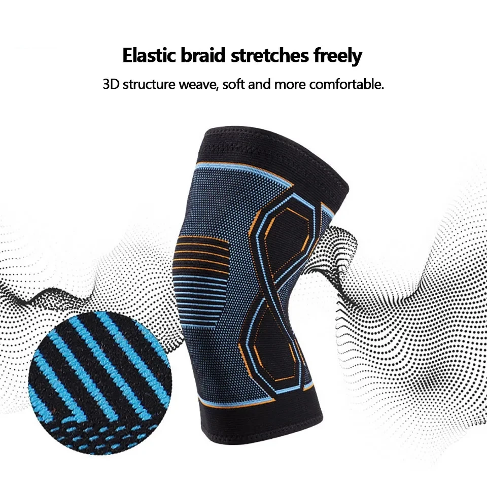 Knitted Knee Pads Compression Sleeves Joint Pain Arthritis Relief Running Fitness Elastic Wrap Brace Knee Pads Men Women 1PCS, knee pad