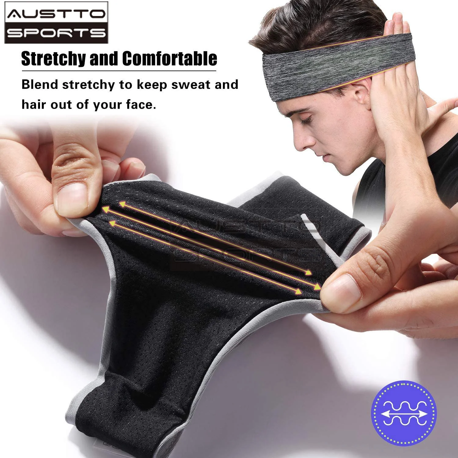 Sports Headband Slim Workout Cooling Sweatband for Men, Women, Running, Cycling