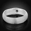 Fashion Silver Color Big Web Bangle Bracelet For Women 925 Stamp Wedding Engagement Trendy Jewelry Factory Price Wholesale 3