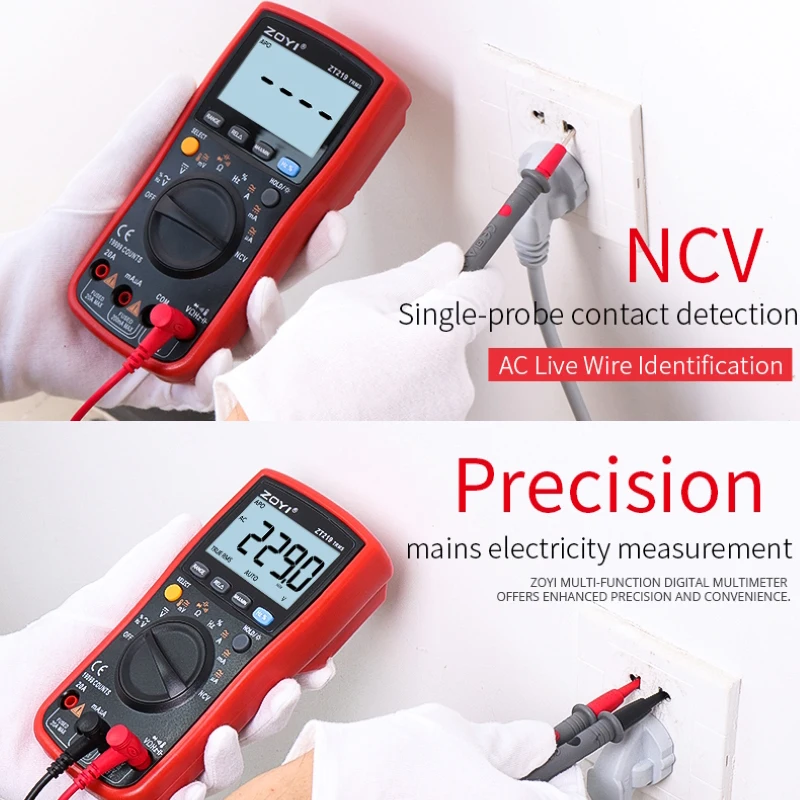 ZOYI Digital multimeter ZT-219 features four-digit semi-true RMS