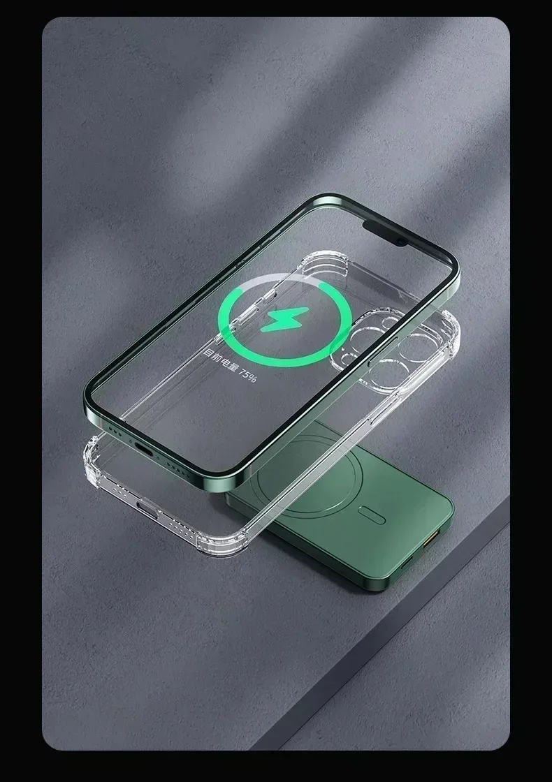 Magnetic Power Bank 100000mah Wireless Fast Charger For Iphone_voghion.com