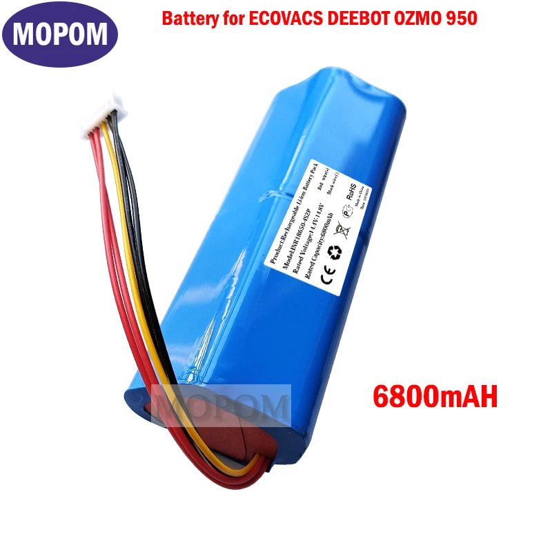 Vhbw Batteria Compatibile Per Ecovacs Deebot Ozmo T8 Aivi DBX11-11 - 6800mAh, 14,4V, Li-Ion, Sostituisce S10-Li-144-6800 - 3