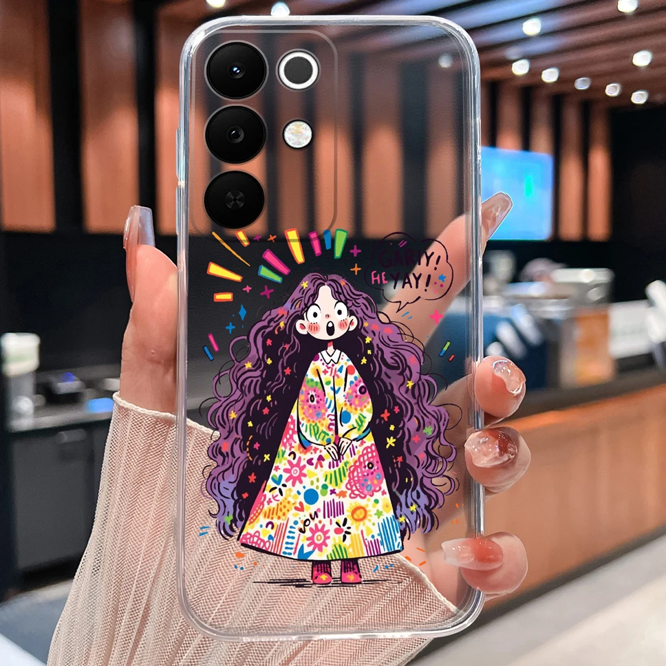 Colorful Patterned Clear Soft Silicone Phone Cover - Lightweight and Stylish Case