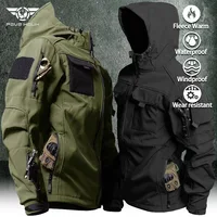 Hooded Tactical Jacket Men Army Training Wear-resistant Windbreaker Outdoors Camping Waterproof Coat Winter Cargo Instructor Top 1
