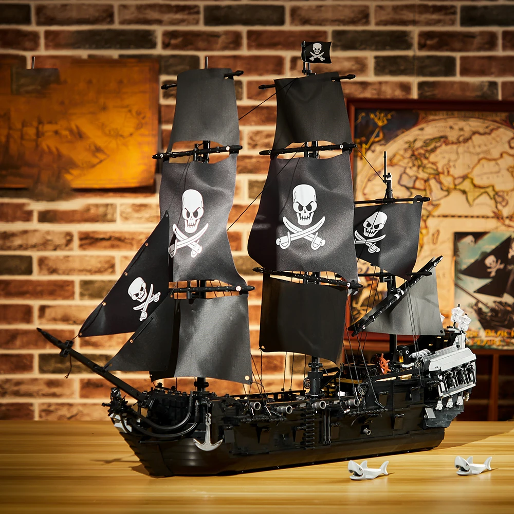 Black Pearl Pirate Ship Model Building Blocks Assembly Bricks Big
