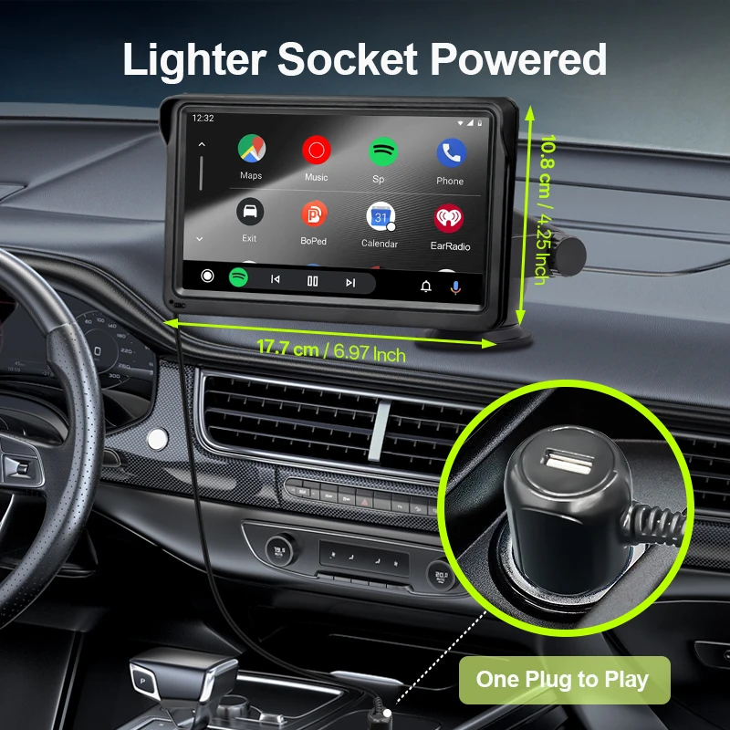 7inch Portable CarPlay Android Auto Car Radio Multimedia Video Player Touch Scre
