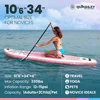All Around Inflatable Stand Up Paddle Board for Beginners 34 Inch Wide Durable PVC Material Blue/Gray Lightweight Portable with