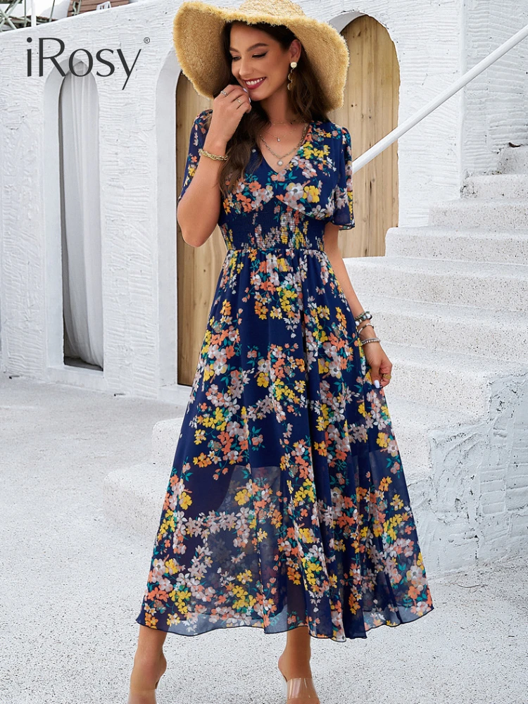 Floral Print Vestido Midi Flores Springfield Vestido Largo