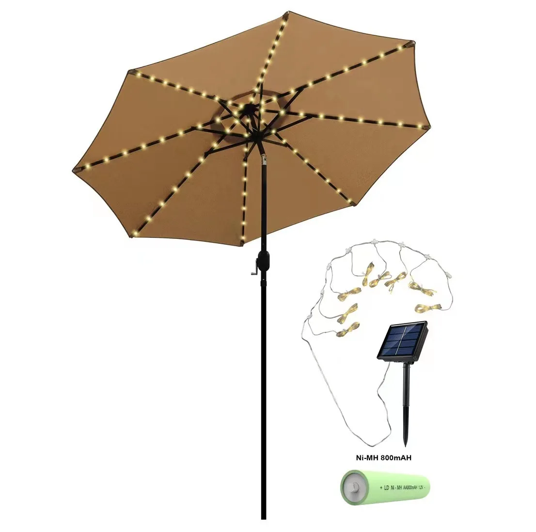 104 LED Umbrella String Light 8 Modes Waterproof Solar String Lamp Outdoor Lighting Beach Garden Decoration patio umbrella lights