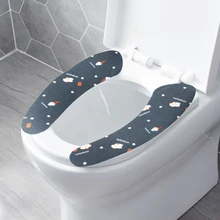  Toilet Seat Cushion Covers Cushion Mat Washable and Reusable Isolated Cold Toilet Seat Cover Pad for Winter Bathroom 