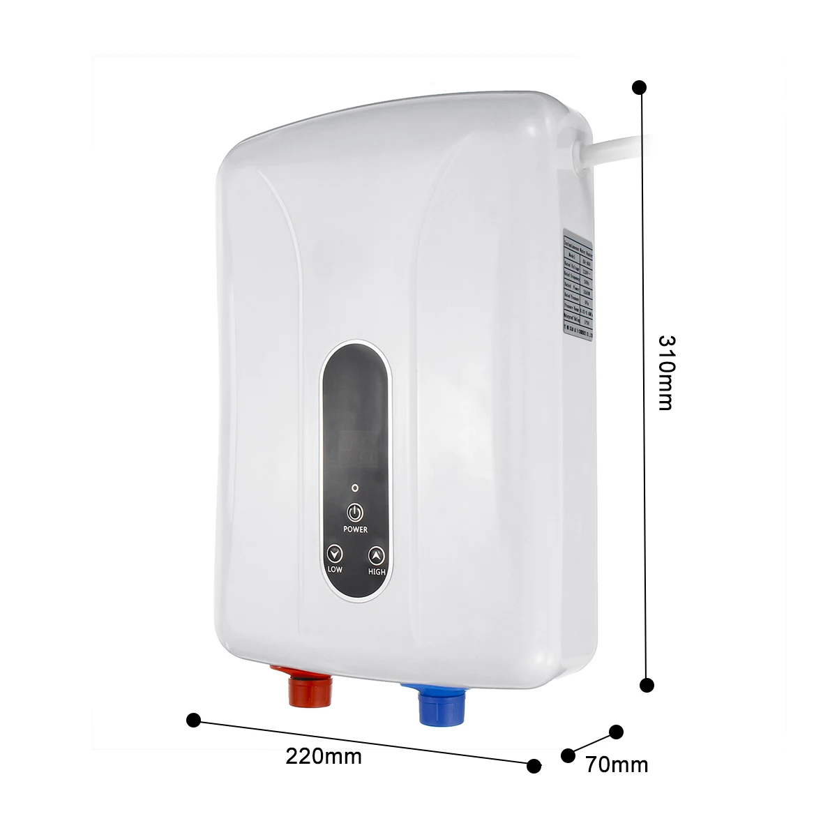 Calentadores de agua eléctricos mini de 5500 W Calentador de agua eléctrico instantáneo Calentadores de agua eléctricos inteligentes seguros para ducha de 50 Hz 220 V_voghion.com