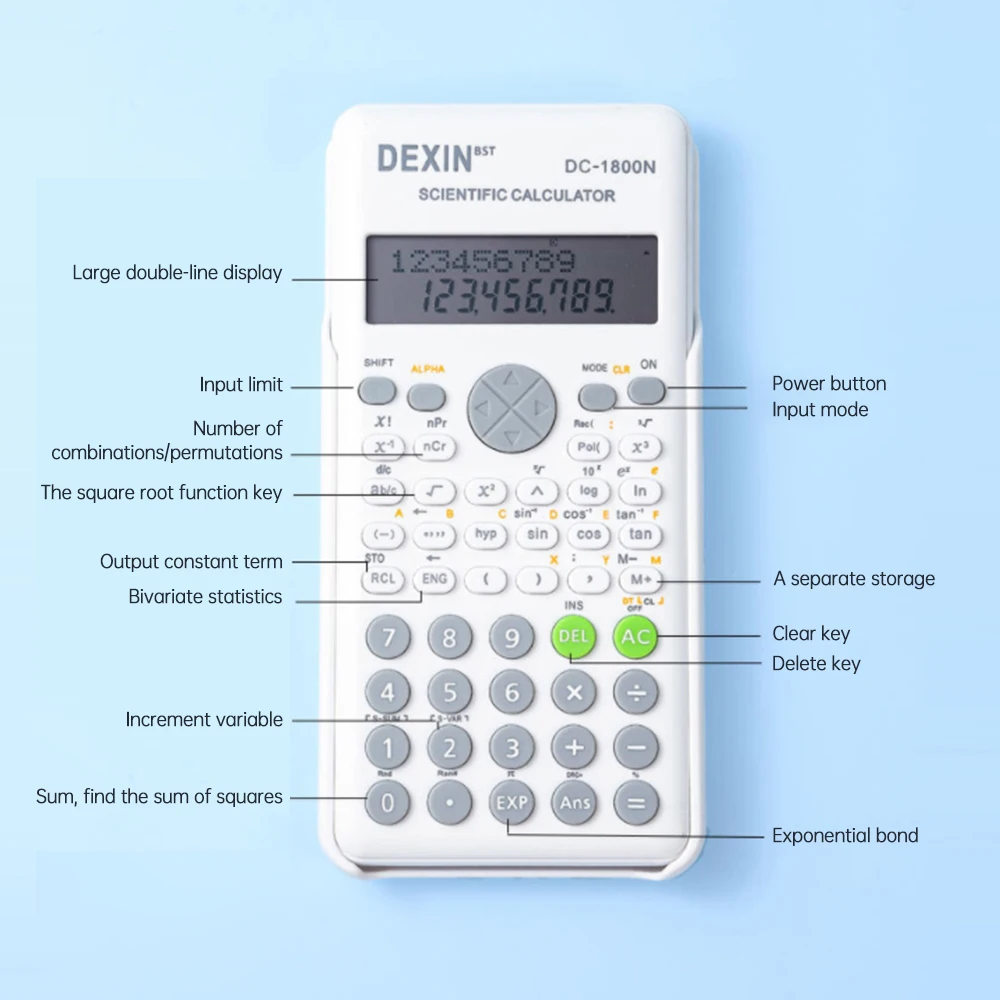 Advanced Pink Scientific Calculator with 240 Functions, Dual-Line LCD Display, Ideal for Educators and College Students