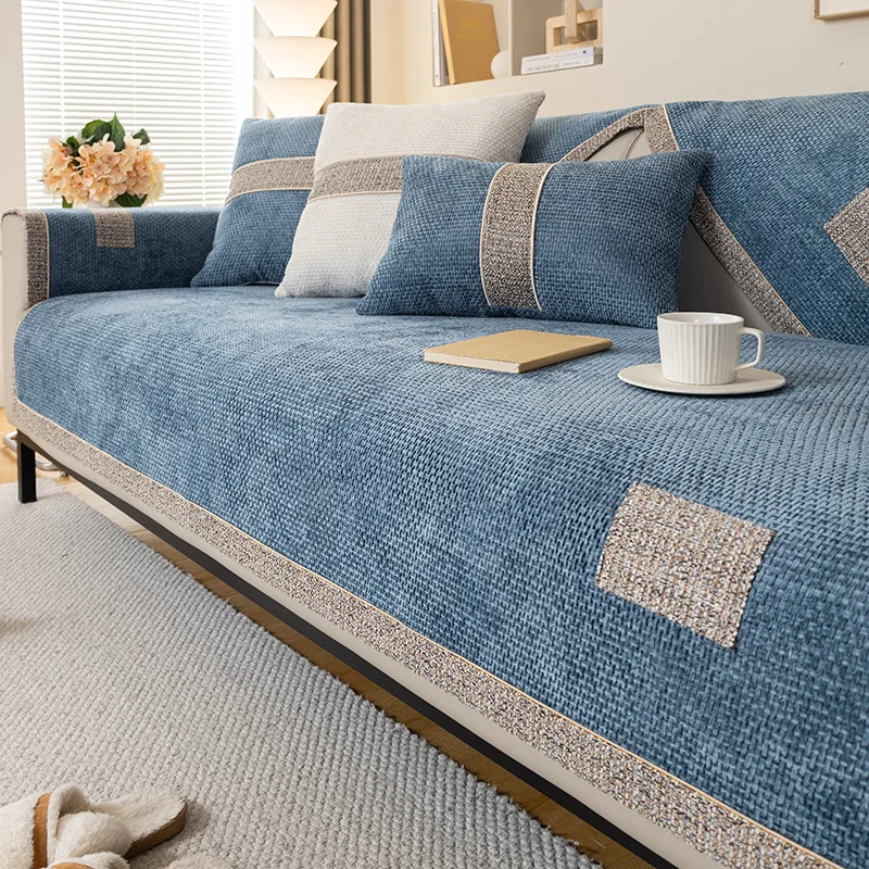 New 2024 Linen Sofa Cushion for All Seasons Universal Non-slip Sofa Cover Towel Cover Backrest Cover Cloth Towel Woven Cotton 2