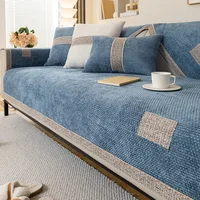 New 2024 Linen Sofa Cushion for All Seasons Universal Non-slip Sofa Cover Towel Cover Backrest Cover Cloth Towel Woven Cotton 2