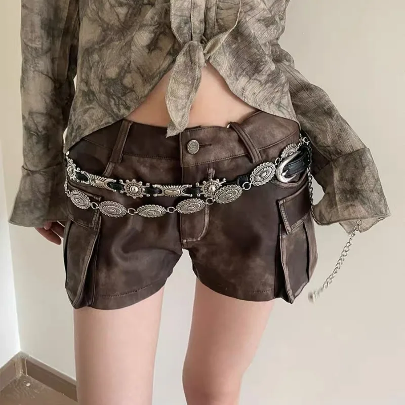 Collana Catena Per Vita Stile Etnico - Gioiello Corpo In Lega Dorata, Lunghezza 103 Cm