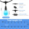 Smart S14 12V WS2811 Waterproof Pixa Bulbs 15 Count Leds 20 Inch Spacing RGB Outdoor String Lights 6