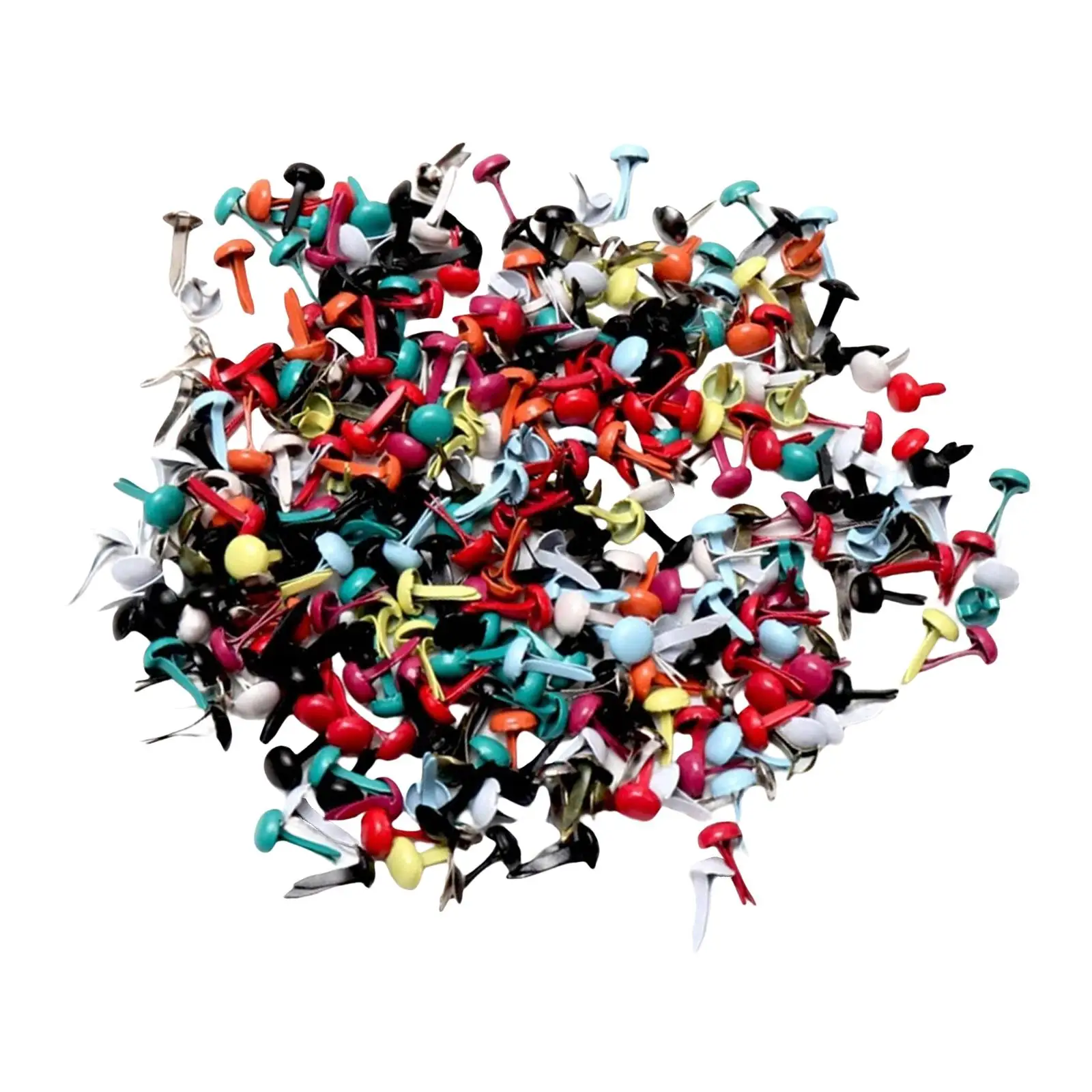 Metal Brads Round Mini Brads Paper Fasteners Multicolor Handmade Embellishment Stamping Toy 200Pcs