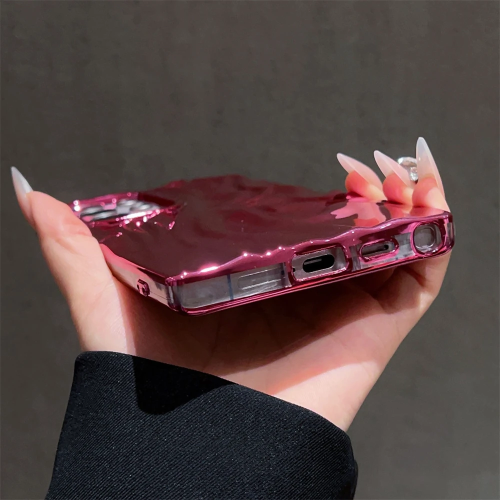 Luxury Plating 3D Tinfoil Pattern Shockproof Glossy Phone Case