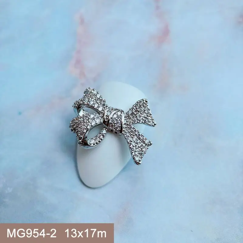 10 stücke Luxus Hohl Tropfen Bogen Schlange Zirkon Kristalle Metall Nägel Schmuck Dekorationen Nail art Zubehör Charms Teile Liefert – Detail 29