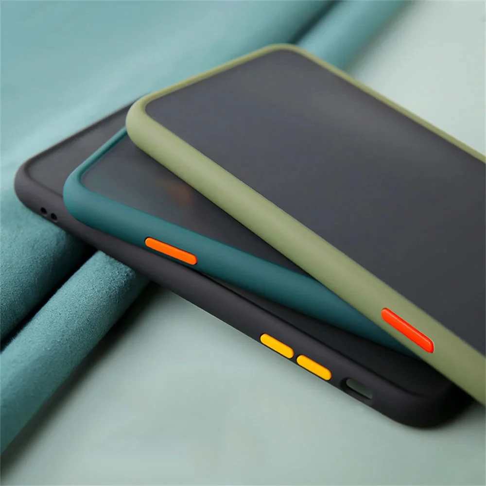 Matte Armor Shockproof Bumper Phone Case - Hard Silicone Back Cover
