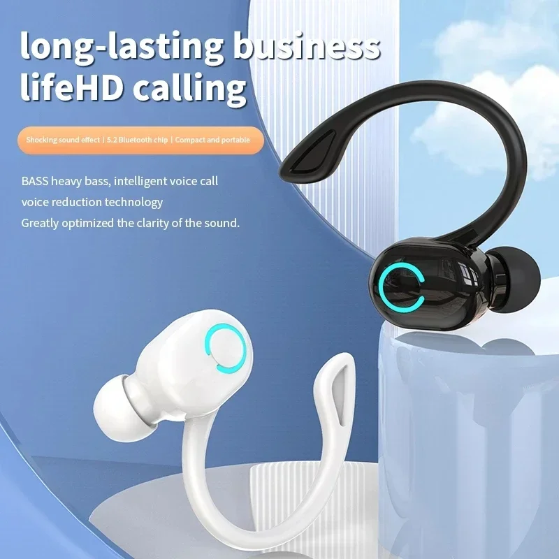 

New Wireless Headphones Bluetooth 5.2 Earphones with Mic Single in-Ear Sports Waterproof TWS Earbuds Bluetooth Handsfree Headset