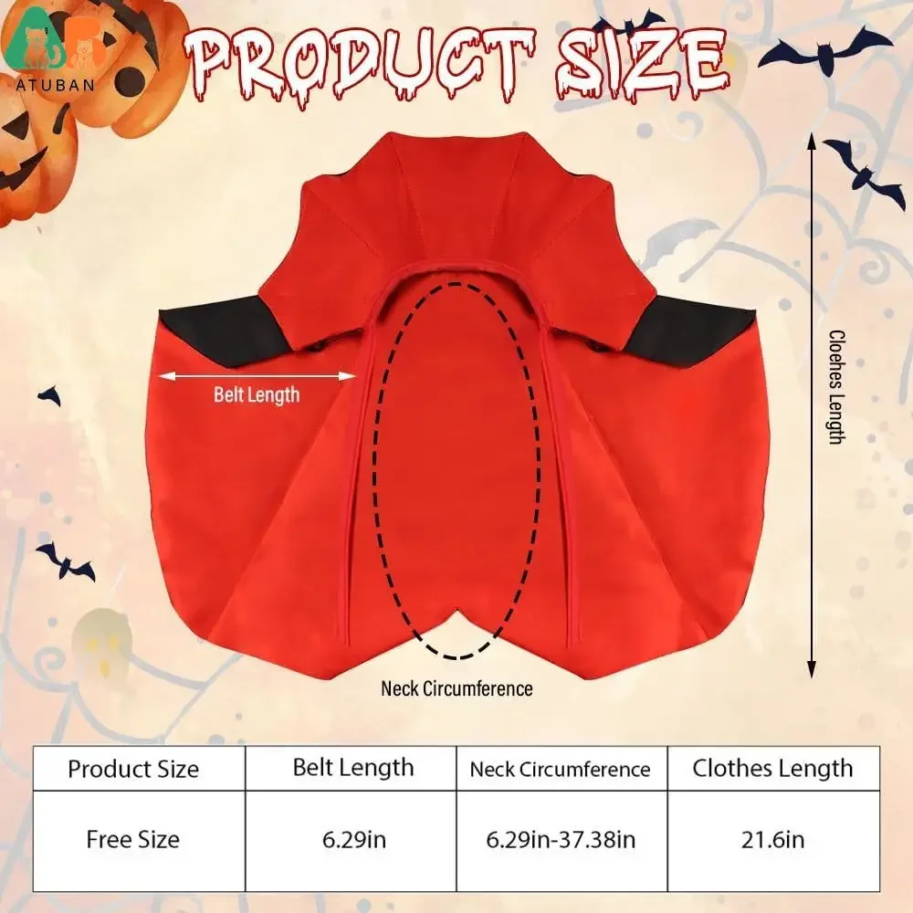 Halloween Cat Vampire Cloak Costume Halloween Adjustable Pet Cape Costume Clothes Pet Accessories Outfit Decor Cowl pet clothes