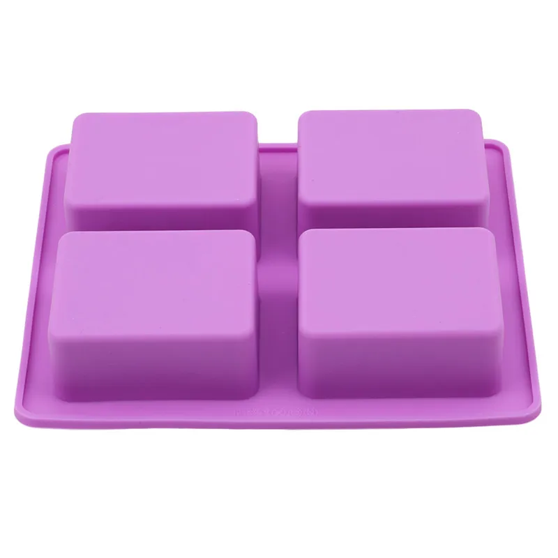 Party Dessert Silicone Mold Tree Shape 4 Hole Square Soap Mold Crafts Chocolate Cake Molding Handmade Tools silicone soap molds epoxy resin molds