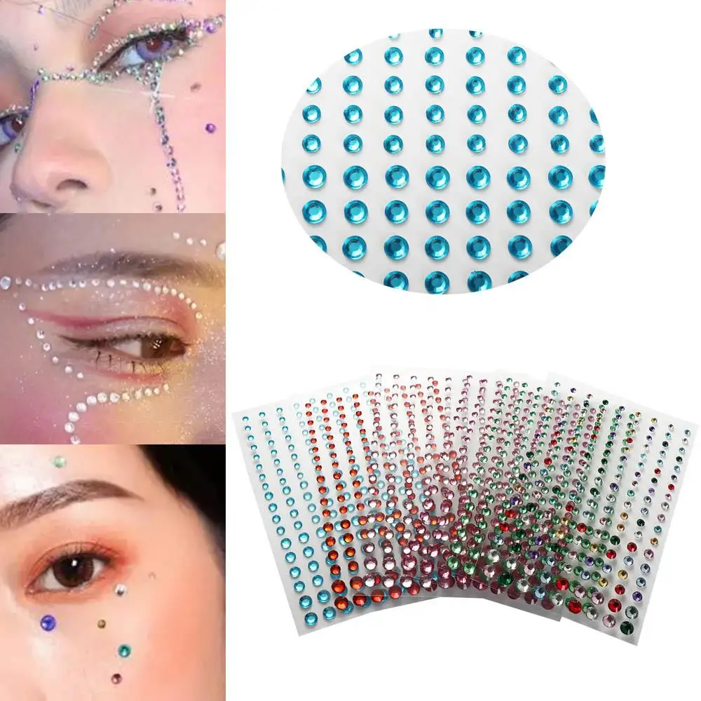 

Shadow Crystal Face Jewels Stickers Body Colored Diamonds Eyeliner Diamond Decals Face Tattoo Stickers Face Rhinestone Stickers