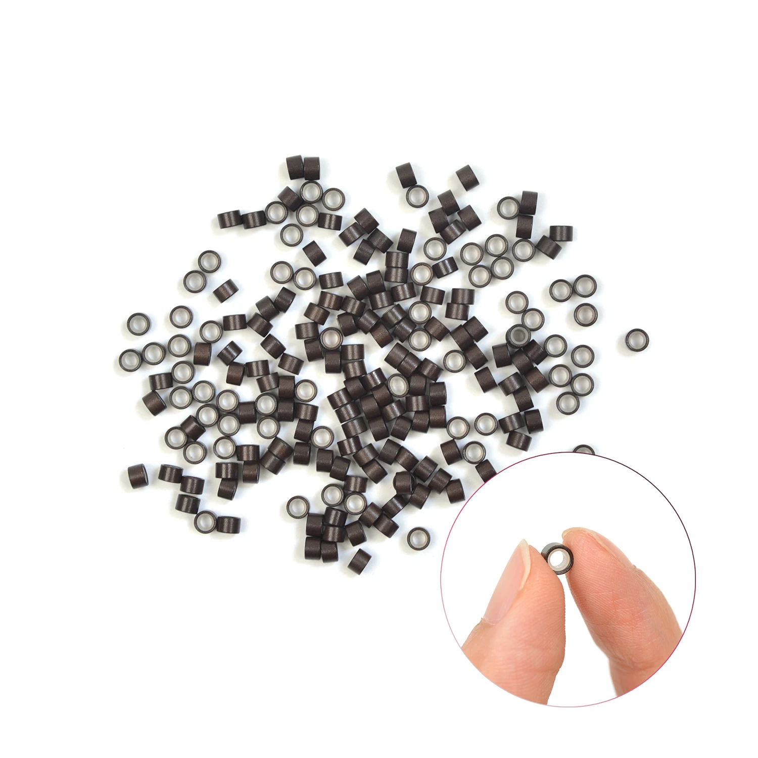 4.5mm*2.5mm*3mm 헤어 익스텐션 마이크로 링크 링 비즈 실리콘 마이크로 링/링크/비드 마이크로칩 헤어 익스텐션 도구