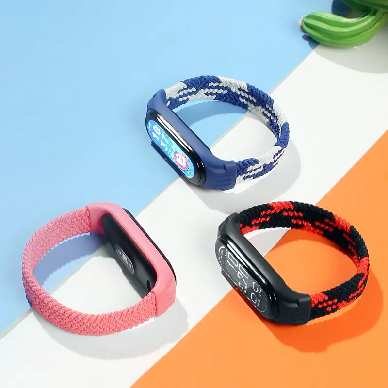 Geflochtenes Solo-Loop-Armband für Xiaomi Mi Band 7, 6, 5, 4, 3, NFC-Nylon, Ersatz-Gürtelarmband, Armband Correa Mi Band 4, 5, 6, 7-Armband – Detail 12