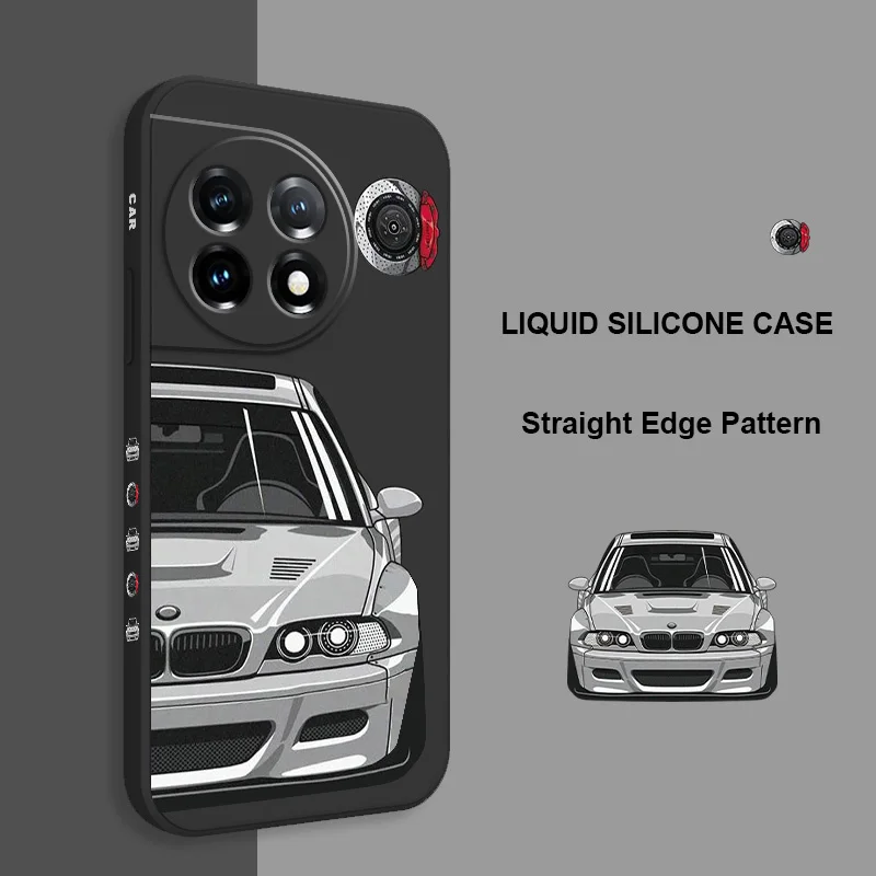 Sleek Silver White Liquid Silicone Car Phone Case