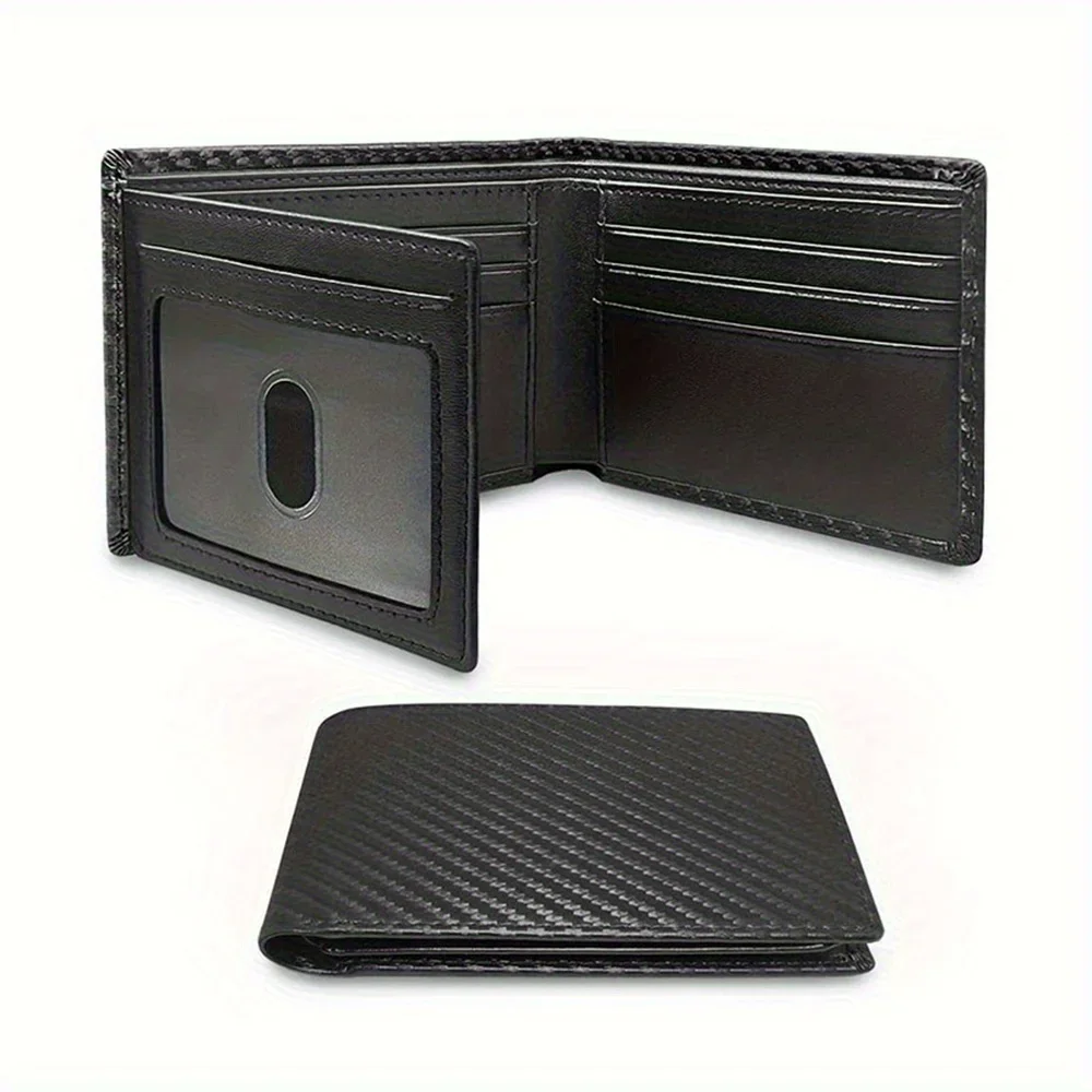 Minimalist Men's RFID Blocking Multi-functional Thin 12-card Wallet Bi-fold Portable Card Holder Money Clip Money Bag Male Purse