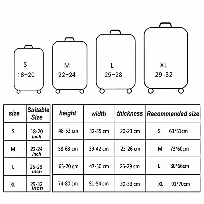 Thick Elastic World Map Luggage Protective Cover Zipper Suit For 18-32 inch Bag Suitcase Covers Trolley Cover Travel Accessories 2