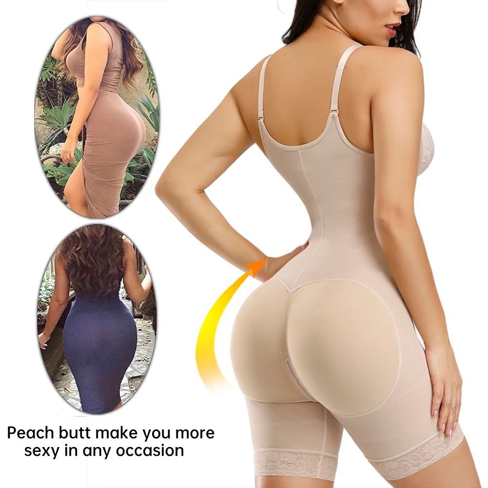 Fajas Colombianas Detachable Straps Full Body Shaper Tummy Slimming Postpartum Stage 3 Girdle Push Up Butt Lifter Shapewear 2