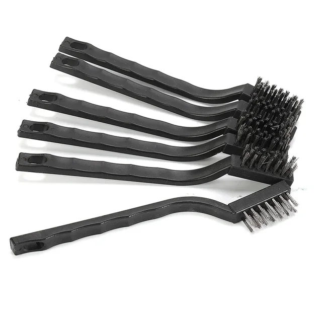 Ensemble de 6 petites brosses métalliques, brosses de nettoyage pour pièces mécaniques, dérouillage, enlever la peinture, accessoires 17cm x 1cm, fil en acier inoxydable 4
