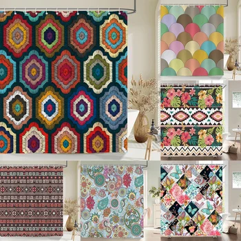Bohemian Colorful Shower Curtain 1