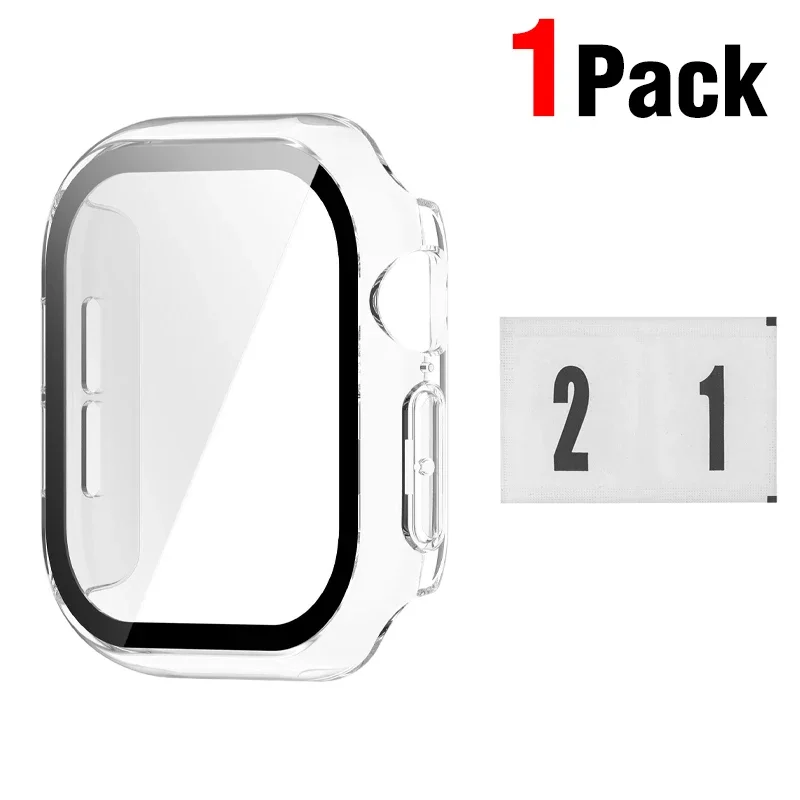 Premium Tempered Glass Screen Protector with Hard PC Cover for Apple Watch Series 12 (42mm/46mm)