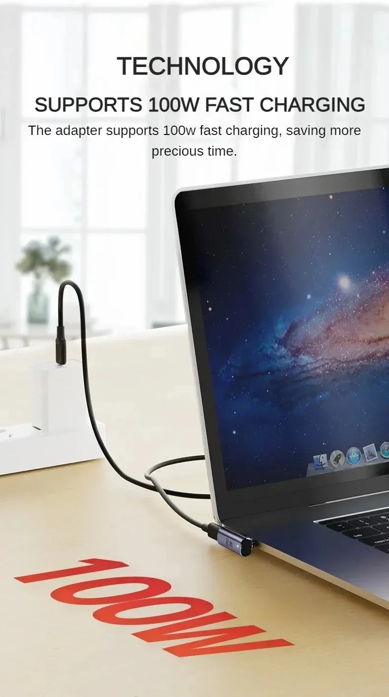 Enhanced USB-C Magnetic Adapter with 40Gbps Data Transfer and 100W Fast Charging Capability