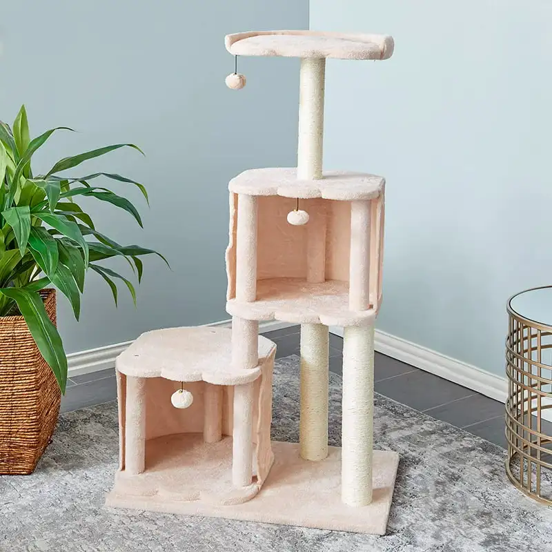 

50.6-inch Cat Tree, Tower, Condo, Scratching Post & Playground