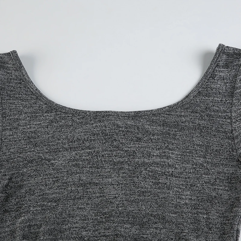 Women Long Sleeve Knitted Top Backless Lace-up Fashion Korean Side Split Fitted Tee Shirt Autumn Outfits Streetwear