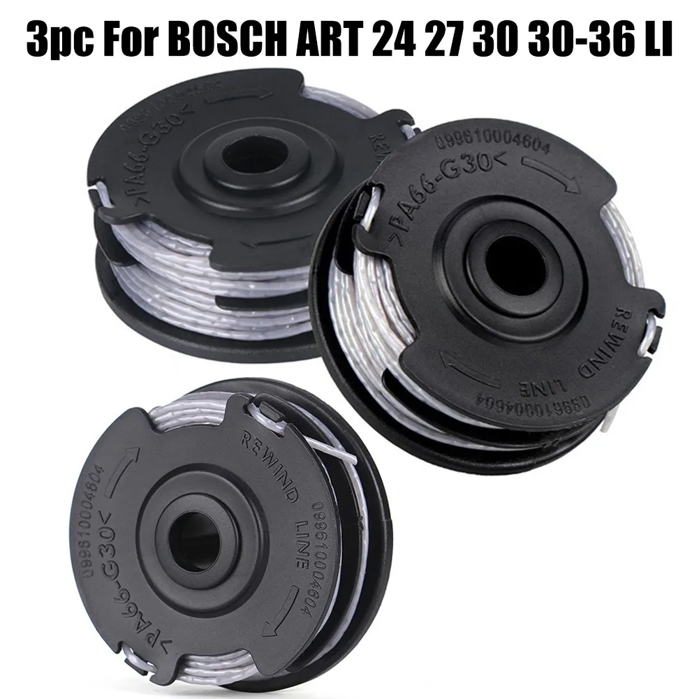 Set mit 3 Trimmerfadenrollen für Bosch ART 24 27 30 3036 LI, 1,6 mm Durchmesser, 18 m Länge, für Fortless-Trimmer – Detail 24