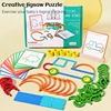 Kids Montessori Toy Wooden Creative Sticks And Rings Puzzle Intelligence Game Logical Thinking Games Children Educational Toys 1