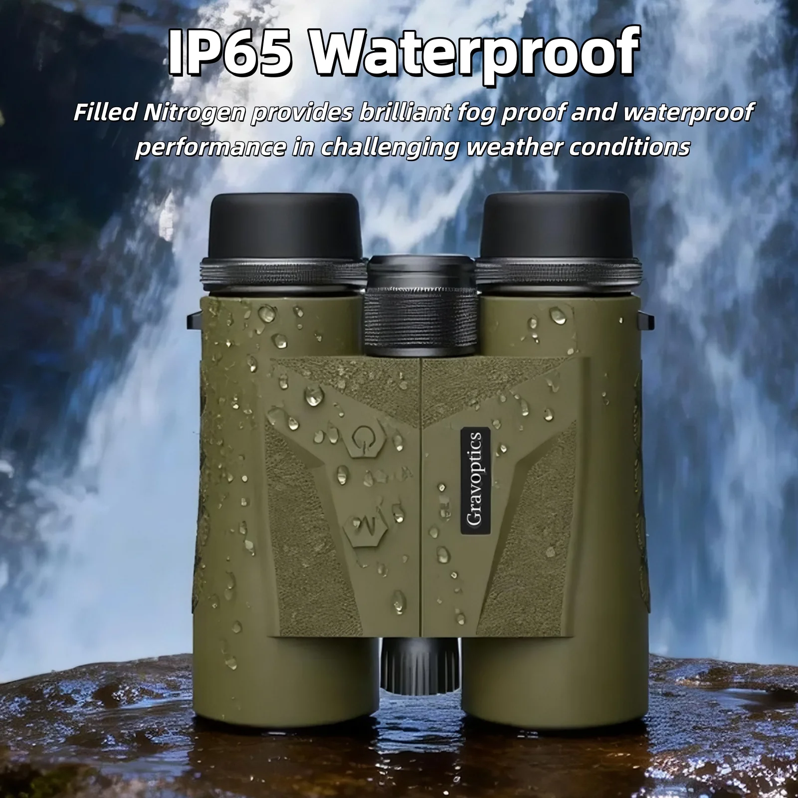 Gravoptics 1800M/2400M 사냥용 거리 측정기 레이저 10x42 HD IP65 방수 쌍안경(헌터/하이킹용)