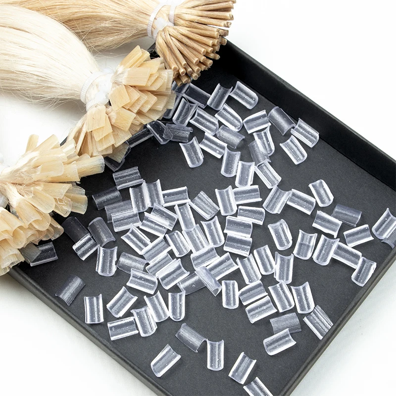 100pcs Glue Nail Tip Keratin Nail Tip for hair extension Strong adhesive / Transparent Color